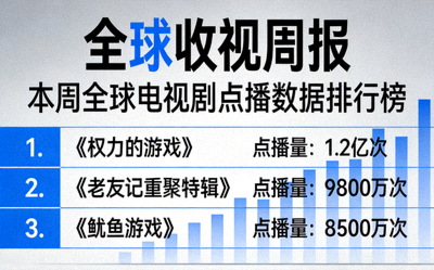 全球收视周报封面图 - 展示本周全球电视剧点播数据排行榜